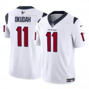 Cheap Men's Houston Texans #11 Jeff Okudah White 2024 F.U.S.E. Vapor Untouchable Football Stitched Jersey