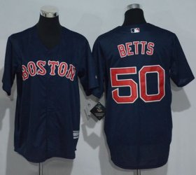 Wholesale Cheap Red Sox #50 Mookie Betts Dark Blue Cool Base Stitched Youth MLB Jersey