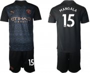 Wholesale Cheap Men 2020-2021 club Manchester City away 15 black Soccer Jerseys