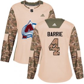 Wholesale Cheap Adidas Avalanche #4 Tyson Barrie Camo Authentic 2017 Veterans Day Women\'s Stitched NHL Jersey