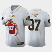 Cheap Kansas City Chiefs #87 Travis Kelce Nike Team Hero 8 Vapor Limited NFL 100 Jersey White Golden