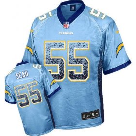 Wholesale Cheap Nike Chargers #55 Junior Seau Electric Blue Alternate Men\'s Stitched NFL Elite Drift Fashion Jersey