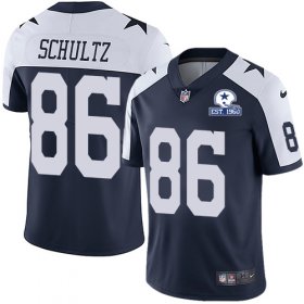 Wholesale Cheap Nike Cowboys #86 Dalton Schultz Navy Blue Thanksgiving Men\'s Stitched With Established In 1960 Patch NFL Vapor Untouchable Limited Throwback Jersey
