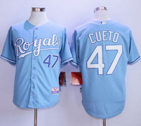 Wholesale Cheap Royals #47 Johnny Cueto Light Blue Alternate 1 Cool Base Stitched MLB Jersey