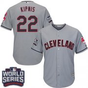 Wholesale Cheap Indians #22 Jason Kipnis Grey Road 2016 World Series Bound Stitched Youth MLB Jersey