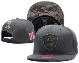 Wholesale Cheap NFL Oakland Raiders Team Logo Salute To Service Adjustable Hat