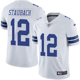 Wholesale Cheap Nike Cowboys #12 Roger Staubach White Men\'s Stitched NFL Vapor Untouchable Limited Jersey