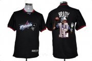 Wholesale Cheap Nike Patriots #12 Tom Brady Black Men's NFL Game All Star Fashion Jersey