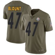 Wholesale Cheap Nike Steelers #47 Mel Blount Olive Men's Stitched NFL Limited 2017 Salute to Service Jersey
