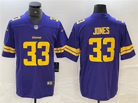 Cheap Men\'s Minnesota Vikings #33 Aaron Jones Purple Gold Vapor Untouchable Limited Stitched Jersey
