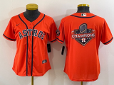 Wholesale Cheap Women's Houston Astros Orange Champions Big Logo With Patch Stitched MLB Cool Base Nike Jersey
