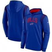 Wholesale Cheap Mens Buffalo Bills Royal Sideline Stack Performance Pullover Hoodie
