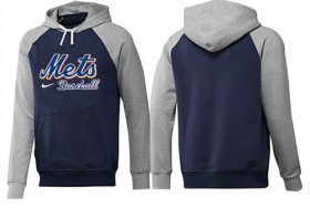 Wholesale Cheap New York Mets Pullover Hoodie Dark Blue & Grey