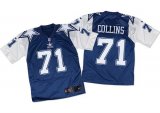 Wholesale Cheap Nike Cowboys #71 La'el Collins Navy Blue/White Throwback Men's Stitched NFL Elite Jersey