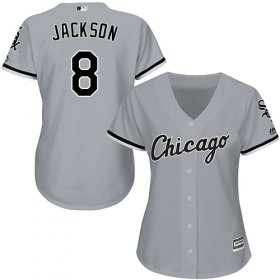 Wholesale Cheap White Sox #8 Bo Jackson Grey Road Women\'s Stitched MLB Jersey