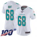 Wholesale Cheap Nike Dolphins #68 Robert Hunt White Women's Stitched NFL 100th Season Vapor Untouchable Limited Jersey