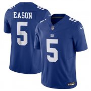 Cheap Men's New York Giants #5 Jacob Eason Blue 2023 F.U.S.E. Vapor Untouchable Limited Football Stitched Jersey