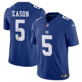 Cheap Men\'s New York Giants #5 Jacob Eason Blue 2023 F.U.S.E. Vapor Untouchable Limited Football Stitched Jersey