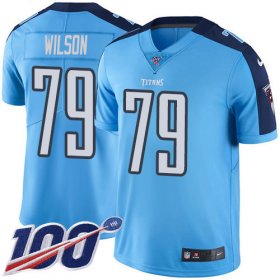Wholesale Cheap Nike Titans #79 Isaiah Wilson Light Blue Men\'s Stitched NFL Limited Rush 100th Season Jersey