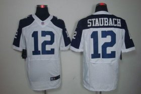 Wholesale Cheap Nike Cowboys #12 Roger Staubach White Thanksgiving Throwback Men\'s Stitched NFL Elite Jersey