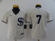 Wholesale Cheap Youth Chicago White Sox #7 Tim Anderson 2021 Cream Field of Dreams Cool Base Stitched Nike Jersey