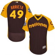 Wholesale Cheap Cubs #49 Jake Arrieta Brown Flexbase Authentic Collection 2016 All-Star National League Stitched MLB Jersey