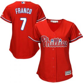 Wholesale Cheap Phillies #7 Maikel Franco Red Alternate Women\'s Stitched MLB Jersey