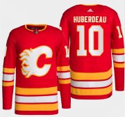 Wholesale Cheap Men's Calgary Flames #10 Jonathan Huberdeau Red Stitched Jersey