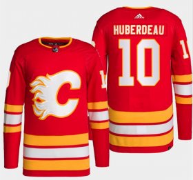 Wholesale Cheap Men\'s Calgary Flames #10 Jonathan Huberdeau Red Stitched Jersey