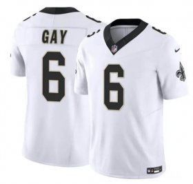 Cheap Men\'s New Orleans Saints #6 Willie Gay White 2023 F.U.S.E. Vapor Limited Football Stitched Jersey