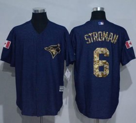Wholesale Cheap Blue Jays #6 Marcus Stroman Denim Blue Salute to Service Stitched MLB Jersey