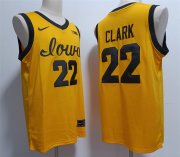 Cheap Men's Iowa Hawkeyes #22 Caitlin Clark Yellow Stitched Jersey