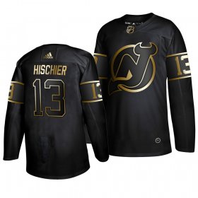 Wholesale Cheap Adidas Devils #13 Nico Hischier Men\'s 2019 Black Golden Edition Authentic Stitched NHL Jersey