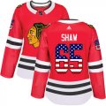 Wholesale Cheap Adidas Blackhawks #65 Andrew Shaw Red Home Authentic USA Flag Women's Stitched NHL Jersey