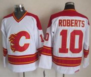 Wholesale Cheap Flames #10 Gary Roberts White CCM Throwback Stitched NHL Jersey