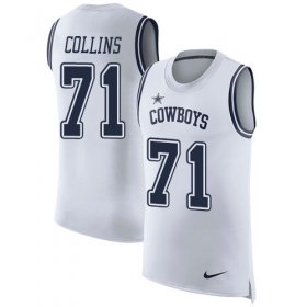 Wholesale Cheap Nike Cowboys #71 La\'el Collins White Men\'s Stitched NFL Limited Rush Tank Top Jersey