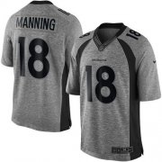 Wholesale Cheap Nike Broncos #18 Peyton Manning Gray Men's Stitched NFL Limited Gridiron Gray Jersey
