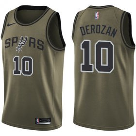 Wholesale Cheap Nike San Antonio Spurs #10 DeMar DeRozan Green NBA Swingman Salute to Service Jersey