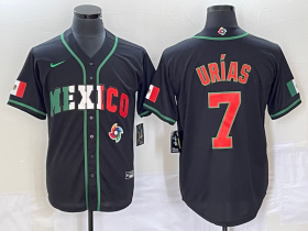 Wholesale Cheap Men\'s Mexico Baseball #7 Julio Urias 2023 Black World Baseball Classic Stitched Jersey2