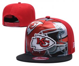 Wholesale Cheap Chiefs Team Logo Red Black Adjustable Leather Hat TX