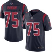 Wholesale Cheap Nike Texans #75 Martinas Rankin Navy Blue Men's Stitched NFL Limited Rush Jersey