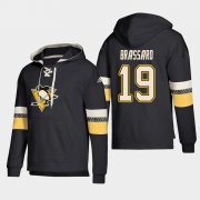 Wholesale Cheap Pittsburgh Penguins #19 Derick Brassard Black adidas Lace-Up Pullover Hoodie