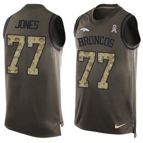 Wholesale Cheap Nike Broncos #77 Sam Jones Green Men\'s Stitched NFL Limited Salute To Service Tank Top Jersey