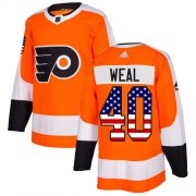 Wholesale Cheap Adidas Flyers #40 Jordan Weal Orange Home Authentic USA Flag Stitched NHL Jersey