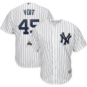 Wholesale Cheap New York Yankees #45 Luke Voit Majestic 2019 Postseason Official Cool Base Player Jersey White Navy