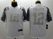 Wholesale Cheap Nike Jets #12 Joe Namath White Men's Stitched NFL Limited Platinum Jersey