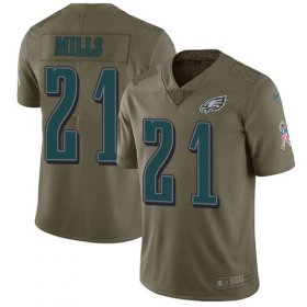 Wholesale Cheap Nike Eagles #21 Jalen Mills Olive Men\'s Stitched NFL Limited 2017 Salute To Service Jersey