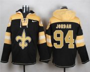 Wholesale Cheap Nike Saints #94 Cameron Jordan Black Player Pullover NFL Hoodie