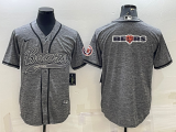 Wholesale Cheap Men's Chicago Bears Grey Team Big Logo With Patch Cool Base Stitched Baseball Jersey