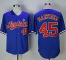 Wholesale Cheap Mitchell And Ness BP Expos #45 Pedro Martinez Blue Throwback Stitched MLB Jersey